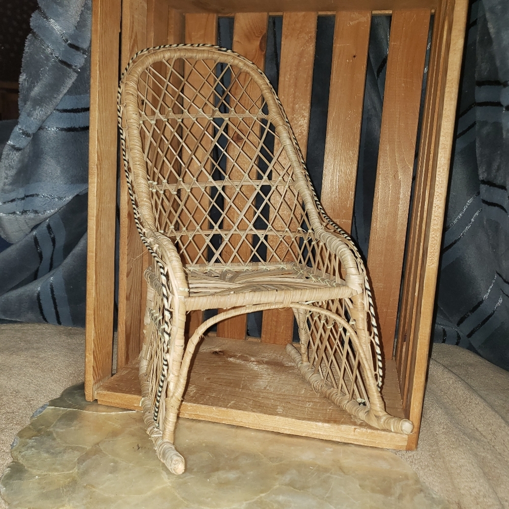 Wicker Doll Rocking Chair